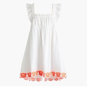 J Crew Factory Flutter-sleeve mini dress with neon embroidery NWOT size 4